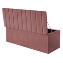 Ver imagem 3 de Kit Cabeceira e Calçadeira Baú Queen 160cm Cancun Suede Rosê - D A DECOR