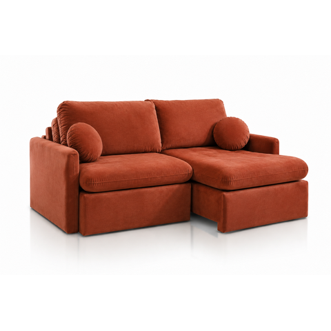 Sofá Oslo Retrátil e Reclinável com Molas Ensacadas, Pillow Top 18cm e Função Cama:Veludo Terracota/