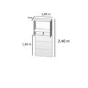 Ver imagem 3 de Ponte Modulada Cabeceira Aérea Solteiro 2 Portas 100cm 100% MDF Clean Altezza