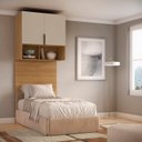 Ver imagem 1 de Ponte Modulada Cabeceira Aérea Solteiro 2 Portas 100cm 100% MDF Clean Altezza