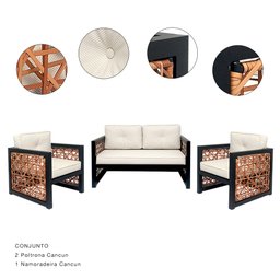 CONJUNTO PARA ÁREA - 01 SOFÁ E 02 POLTRONAS - CANCUM - 1