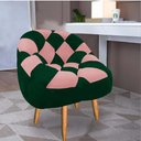 Ver imagem 1 de Poltrona Paloma Escritório Sala Pé Palito Suede Verde e Suede Rose - Dominic Decor