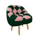 Ver imagem 2 de Poltrona Paloma Escritório Sala Pé Palito Suede Verde e Suede Rose - Dominic Decor