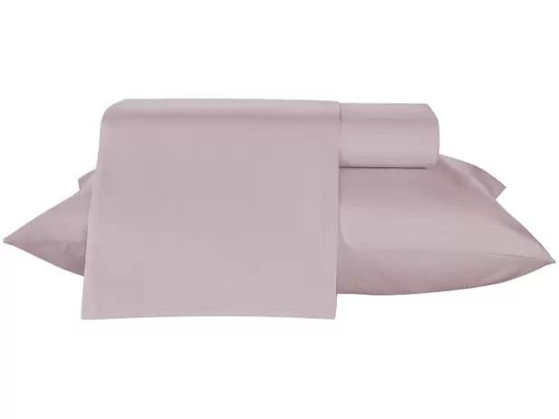 Jogo de Cama Queen Teka 100% Algodão - 150 Fios Diamante 4 Peças - Cinza Claro