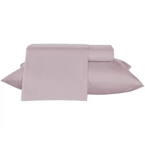 Jogo de Cama Queen Teka 100% Algodão - 150 Fios Diamante 4 Peças - Cinza Claro