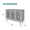 Ver imagem 2 de Aparador Buffet Detroit 03 Portas Off White/nature - Tebarrot