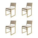 Ver imagem 1 de Kit 4 Cadeiras de Jantar Industrial Isa Assento Veludo Bege Base Dourado
