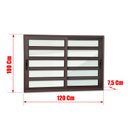 Ver imagem 4 de Janela Alumínio Elite c/Travessas 2F.Móv.100 x 120 V.Liso Marrom Corten Brimak