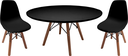 Ver imagem 1 de Mesa Redonda 70cm Infantil Preto + 2 Cadeira Suporte Eiffel Centro Lateral