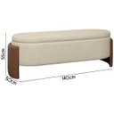Ver mais imagens de Recamier Sapateira Baú Império Casal 140cm Bouclê Facto - Sofa Store:bouclê Bege