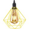 Pendente Aramado Diamante Teto Luminária Retrô Balcão Agp Amarelo + Lâmpada Led ST64 Vintage Agp Ilu - 3
