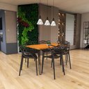 Ver imagem 2 de Conjunto Mesa de Jantar Retangular Hairpin Natural 130x80cm com 6 Cadeiras Allegra