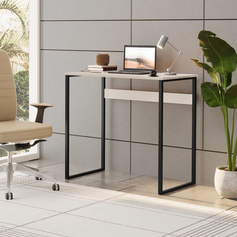 Escrivaninha de Aço Industrial Prática com Tampo em Mdf Eco