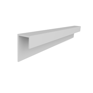 Perfil Rodapé Invertido J com Nicho para Led Alumínio Epóxi Branco Fosco , 13 X 30mm X 3m
