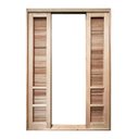 Ver imagem 5 de Porta Balcão de Correr Madeira Padrão Cedro Veneziana Safira Reto Bat.14 Cm-2.15(a)x2.40(l)