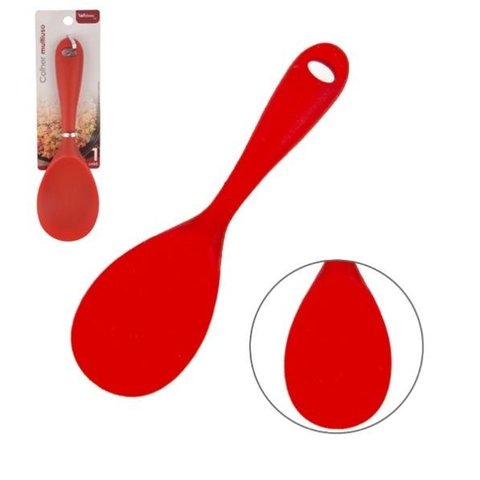 Colher de Arroz de Silicone Vermelha 22,5cm