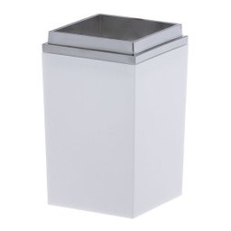 Porta Escova de Acrílico Quadrado Branco Bagno 13X7,5CM - 1