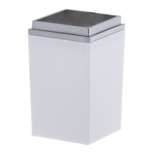 Porta Escova de Acrílico Quadrado Branco Bagno 13X7,5CM