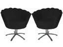 Ver imagem 1 de Kit 2 Poltronas Decorativa Pétala Base Giratória Metal Suede Preto Mz Decor