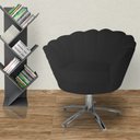 Ver imagem 4 de Kit 2 Poltronas Decorativa Pétala Base Giratória Metal Suede Preto Mz Decor