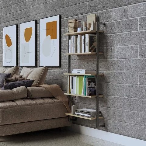 Estante Industrial Home Office Armário Ambiente Pequeno Technox Marron