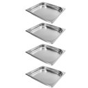 Ver imagem 1 de Kit 4 Cubas Gastronômica Inox 2/3 40mm Buffet Restaurante 3,4l Industrial 35,4x32,5x4cm