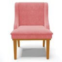 Ver imagem 4 de Kit 4 Cadeiras Decorativas Sala de Jantar Base Fixa de Madeira Firenze Suede Rose/castanho