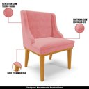 Ver imagem 7 de Kit 4 Cadeiras Decorativas Sala de Jantar Base Fixa de Madeira Firenze Suede Rose/castanho