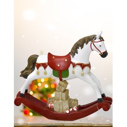 Estatueta Cavalo de Balanço Carrossel Presentes Resina 17cm - 2