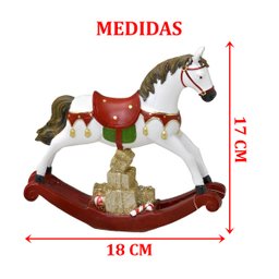Estatueta Cavalo de Balanço Carrossel Presentes Resina 17cm - 3