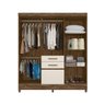 Guarda Roupa Pequeno 7 Portas 2 Gavetas 177cm Castanho Baunilha Mirna Shop Jm - 3