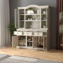 Ver imagem 7 de Cristaleira em Madeira 5 Portas 3 Gavetas 153 X 196 Cm Patina Branca Elliottiis