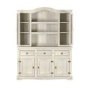 Ver mais imagens de Cristaleira em Madeira 5 Portas 3 Gavetas 153 X 196 Cm Patina Branca Elliottiis