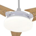 Ver imagem 3 de Ventilador Teto Led Borda Infinita 3000k Nunes Branco 3 Pás Freijó 220 V Ventex Nunes Madeira