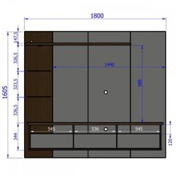 Painel para TV até 60 Polegadas Trend 3 Portas Branco/Cinanomo/Carrara - Bechara - 4