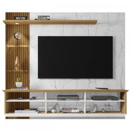 Painel para TV até 60 Polegadas Trend 3 Portas Branco/Cinanomo/Carrara - Bechara - 5