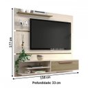 Ver imagem 3 de Painel para Tv até 55 Polegadas Madri 1 Porta Off White/carvalho - Manto Móveis