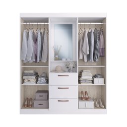 Guarda-Roupa Solteiro Panamá 4 Portas 3 Gavetas Branco - Doripel - 5