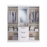 Guarda-Roupa Solteiro Panamá 4 Portas 3 Gavetas Branco - Doripel - 5