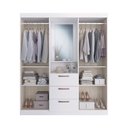 Ver imagem 5 de Guarda-Roupa Solteiro Panamá 4 Portas 3 Gavetas Branco - Doripel
