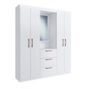 Ver imagem 4 de Guarda-Roupa Solteiro Panamá 4 Portas 3 Gavetas Branco - Doripel