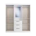 Ver imagem 3 de Guarda-Roupa Solteiro Panamá 4 Portas 3 Gavetas Branco - Doripel