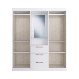 Guarda-Roupa Solteiro Panamá 4 Portas 3 Gavetas Branco - Doripel - 3