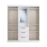 Guarda-Roupa Solteiro Panamá 4 Portas 3 Gavetas Branco - Doripel - 3