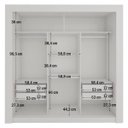 Ver imagem 5 de Guarda-roupa Casal 2 Metros 3 Portas de Correr com Espelho Central Alum Branco - Panorama Móveis