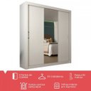 Ver imagem 2 de Guarda-roupa Casal 2 Metros 3 Portas de Correr com Espelho Central Alum Branco - Panorama Móveis