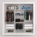 Ver imagem 4 de Guarda-roupa Casal 2 Metros 3 Portas de Correr com Espelho Central Alum Branco - Panorama Móveis