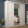 Guarda-roupa Casal 2 Metros 3 Portas de Correr com Espelho Central Alum Branco - Panorama Móveis - 1