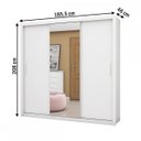 Ver imagem 4 de Guarda-roupa Casal Luna 3 Portas 4 Gavetas com Espelho Branco -