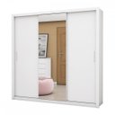 Ver imagem 2 de Guarda-roupa Casal Luna 3 Portas 4 Gavetas com Espelho Branco -